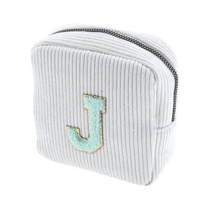 Letter J Pattern Makeup Bag for Travel White